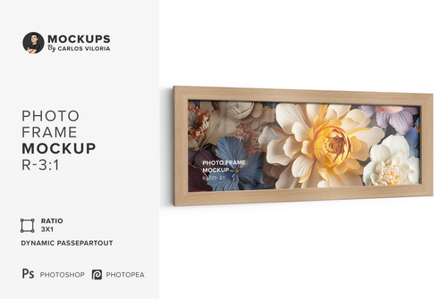 Small Photo Frame Mockup – Ratio 3x1