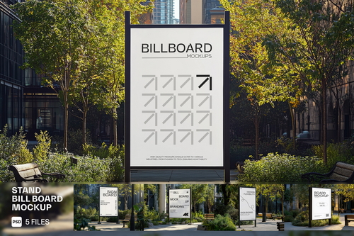 Outdoor Standing Billboard Mockup