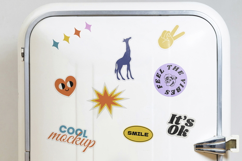 Fridge Stickers Magnets Mockups