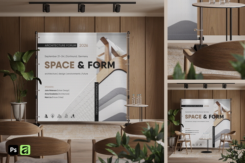 Conference Banner Stand Mockup