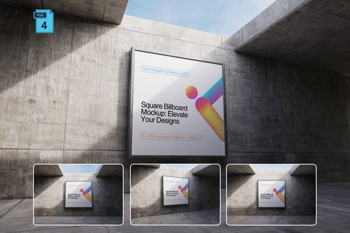 Square Billboard Mockup