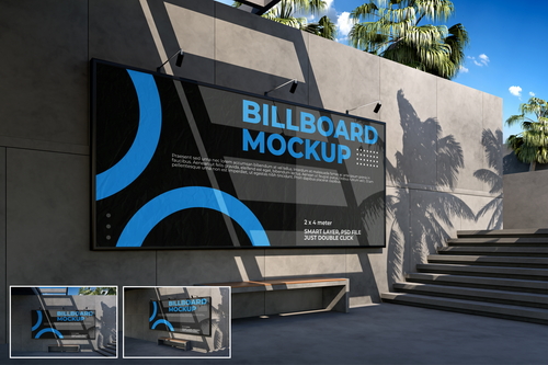 Wall Billboard Mockup