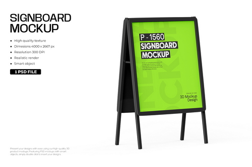 A-Frame Banner Mockup for advertising