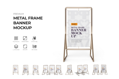 A Stand Metal Frame Banner Mockup