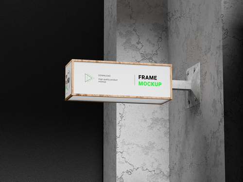 Rectangle Sign Mockup (4)