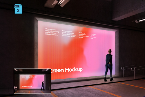 Digital Screen Advertising Mockup