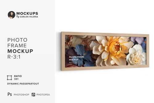 Large Photo Frame Mockup – Ratio 3x1