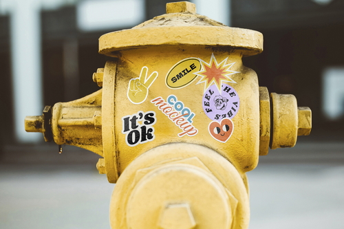 Fire Hydrant Stickers Mockups