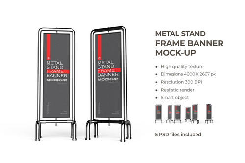 Vertical Banner Sign Mockup
