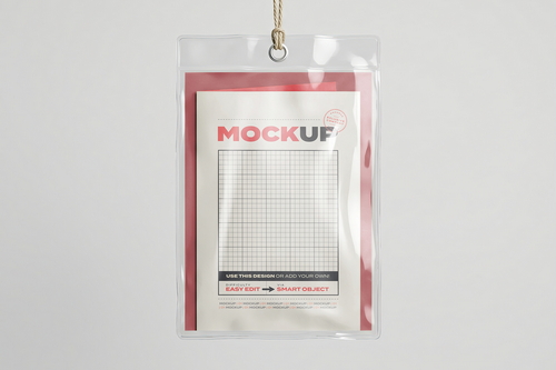 Papers inside Plastic Containers Mockup Collection