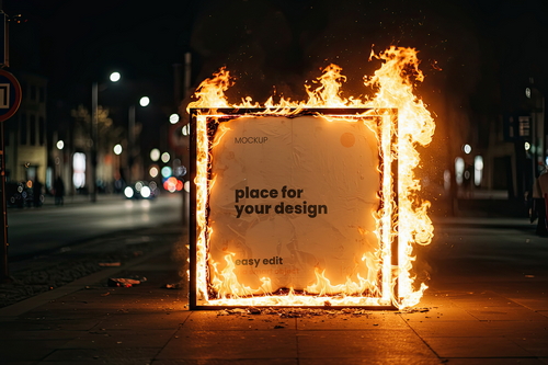 Signs Set on Fire Mockups