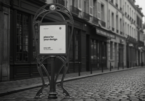 Art Nouveau Street Signs Mockups