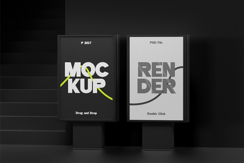 Kiosk Poster Billboard Mockup