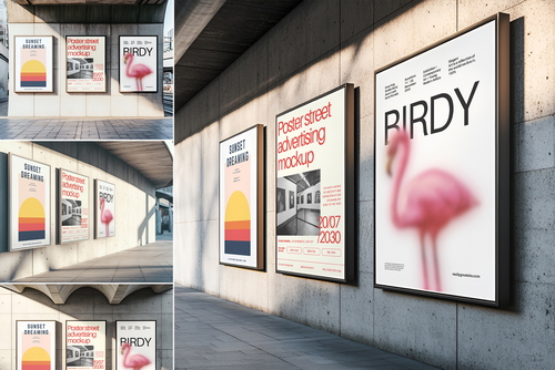 Poster street advertising mockup