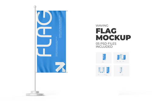 Vertical Flag Mockup