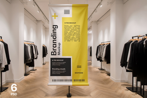 Indoor Hanging Banner Mockup