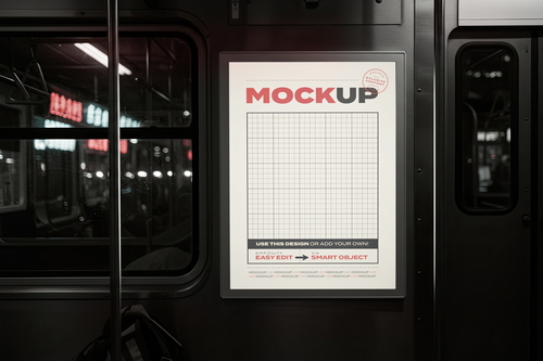 Back Light Sign on Train Mockups