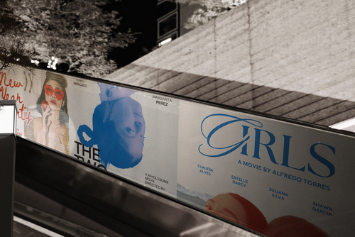 Posters mockup on an escalator