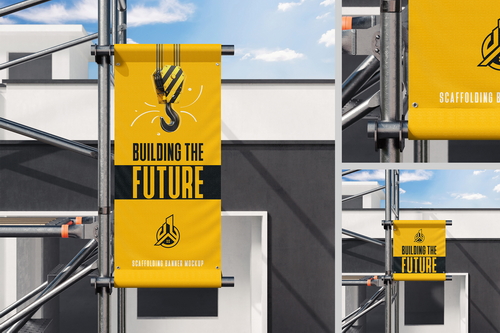 Scaffolding Pipe Banner Mockup