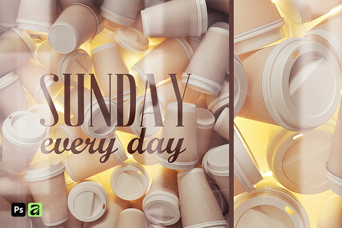 Light Box Filled with Paper Cups Mockup