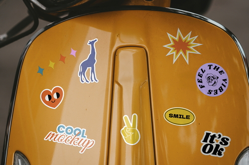 Motorcycle Stickers Mockups