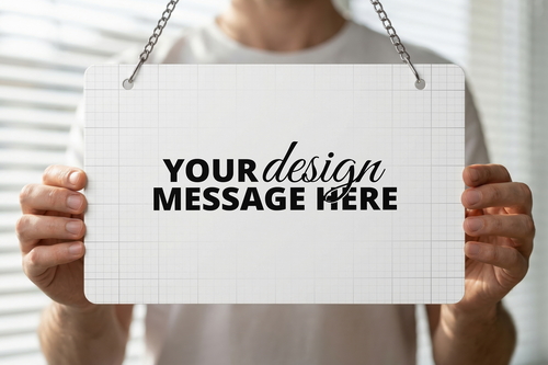 Holding Store Sign Mockup