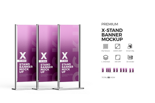 Advertising Stand Up Banner PSD Mockup