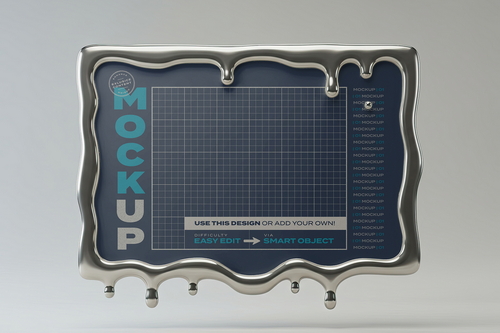 Liquid Silver Chrome Frame Mockups