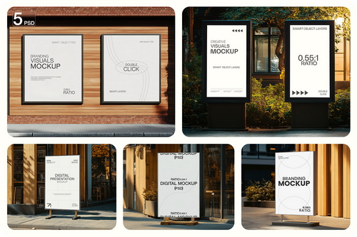 Advertising Poster and Signboard Mockup