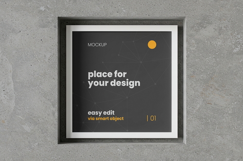 Poster Mockups Embedded on Concrete