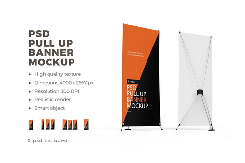 Roll Up Stand Banner Mockup