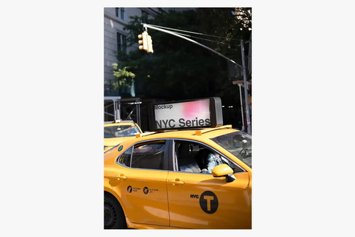 New York Billboard Mockup, Yellow Cab, US23NY1015
