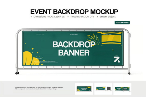 Barrier Banner Mockup Set