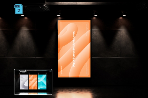 Vertical Digital Screen Mockup