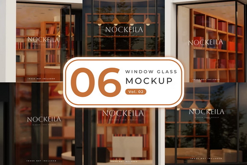 Window glass storefront logo mockup