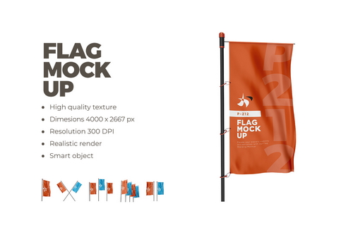 Stand Out Customizable Flag Mockup