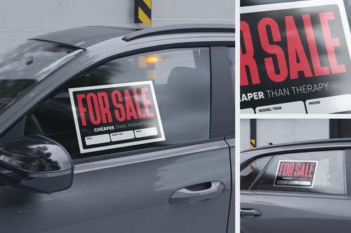 Car For Sale Sign Mockup