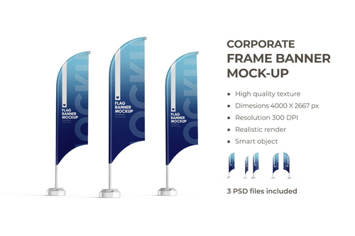 Corporate Advertisement Flag Mockup