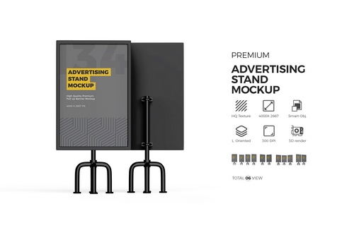 Advertising Stand Banner PSD Mockup