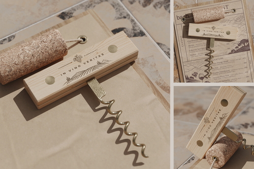 Wooden Corkscrew Mockup