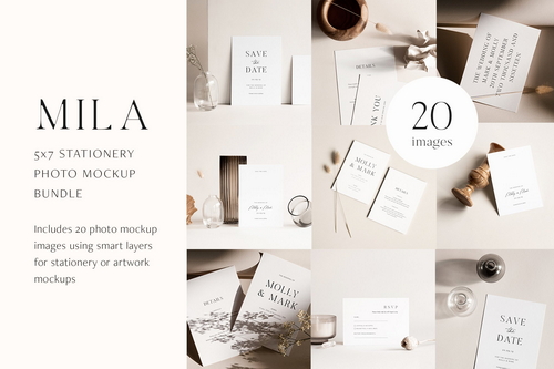 Mila 5x7 Stationery Photo Mockups