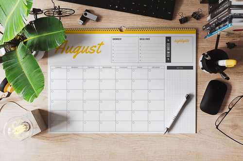 Spiral Bound Weekly Planner Mockup
