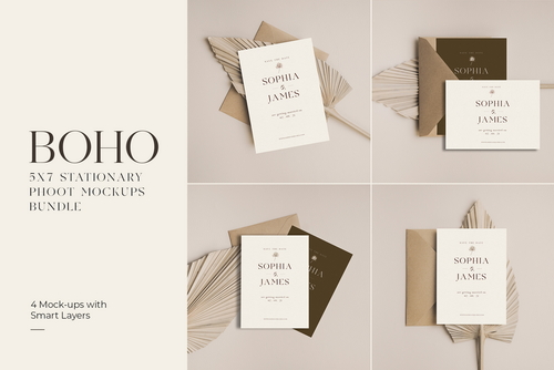 Boho Card Photo Mockups Bundle