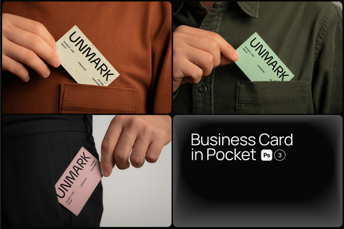 Business Card in Pocket PSD Mockups