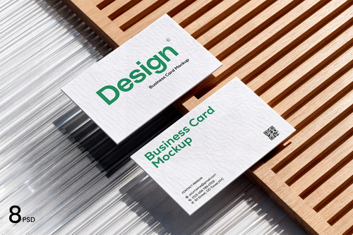 Business Card Mockup with Minimal Background