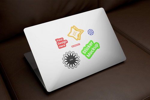 Laptop Sticker Mockup