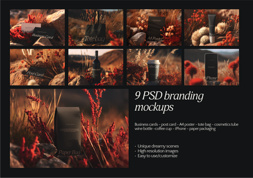 Scarlet Moorland Branding Mockups