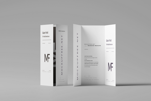 Gate Fold Brochure Mockups