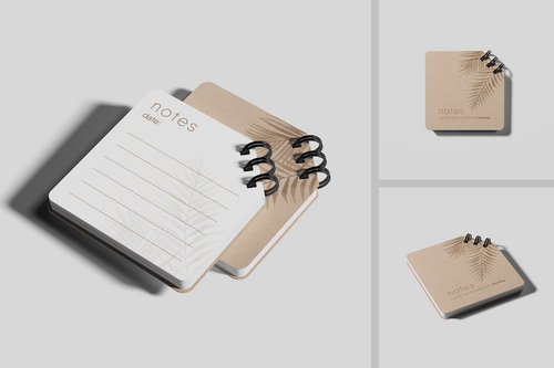 Square Corner Spiral Notebook Mockup