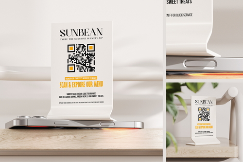 QR Code Menu Sign Mockup